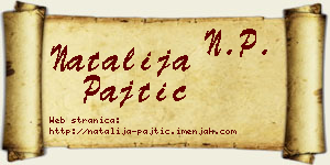 Natalija Pajtić vizit kartica